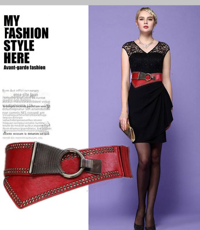 Модный женский пояс в корейском стиле — универсальный, декоративный и широкий, идеально подходит к юбкам.