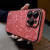 Роскошный кожаный чехол для телефона с ярким леопардовым принтом для iPhone 16 15 14 Plus 13 12 11 Pro Max Мягкий бампер Матовый противоударный чехол