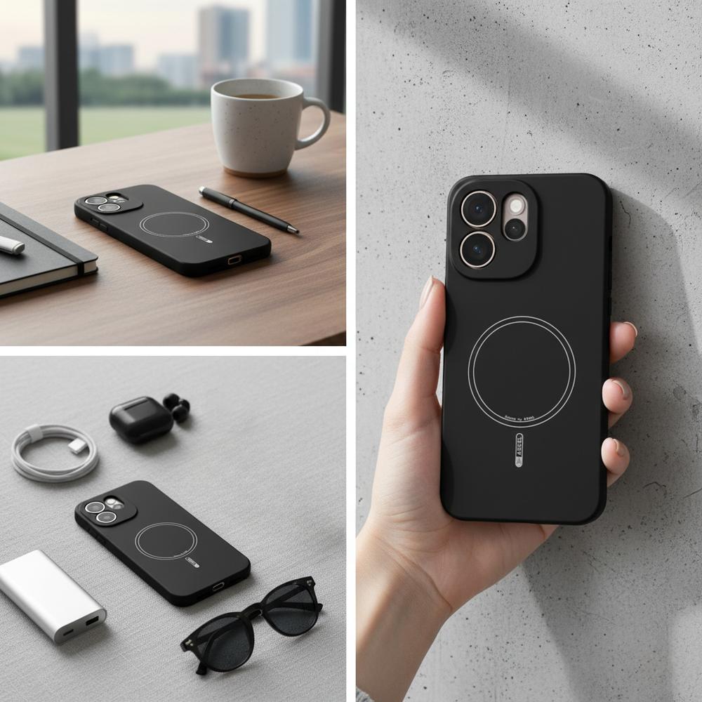 Case for Oppo Reno 15 Pro, Silicone Lite, for MagSafe, black