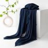 Spring Season, Pure Color, Simulated Silk, Long Strip Scarf, Fashionable, Suitable for Work, Sun Protection, Sheer Scarf, Shawl.