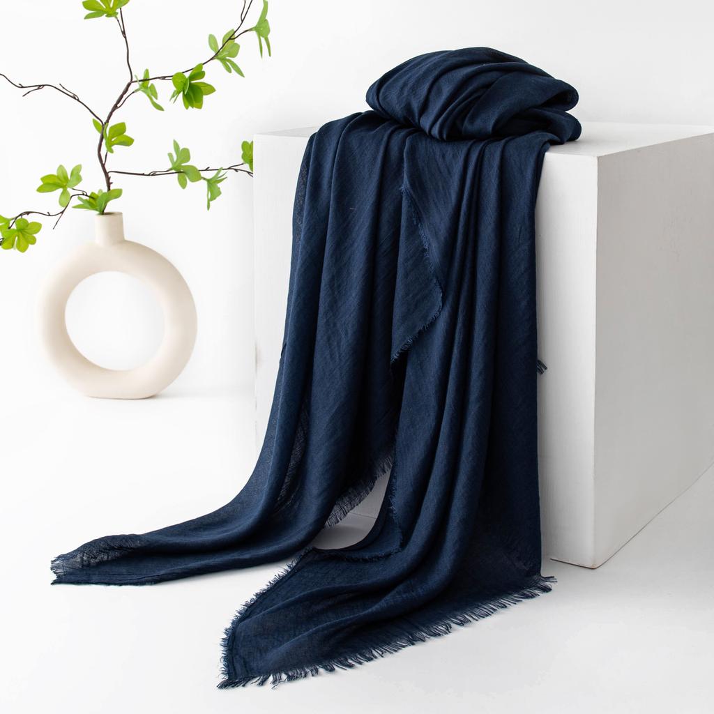 Spring Season, Pure Color, Simulated Silk, Long Strip Scarf, Fashionable, Suitable for Work, Sun Protection, Sheer Scarf, Shawl.