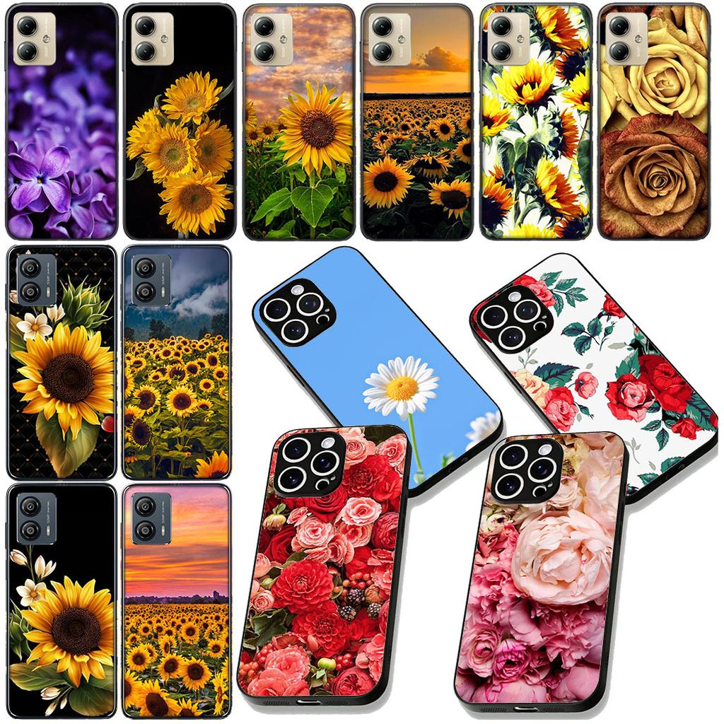Чехол для телефона с цветком подсолнуха и розы для Samsung Galaxy S25 Edge S24 S23 FE Plus Ultra A16 A15 A55 A57 5G Защитный чехол