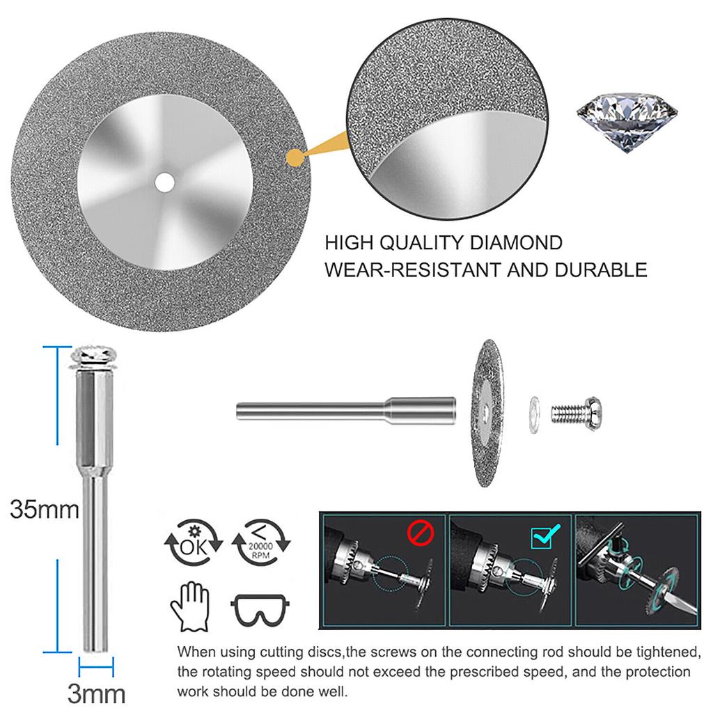 10 алмазных отрезных кругов для вращающегося инструмента Dremel, шлифовального станка, металлического отрезного диска