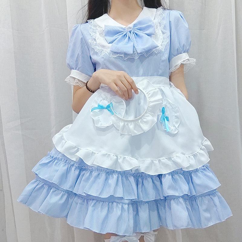 Schoolgirl Cute Summer Puff Loli Sweet Dress Maid Fluffy Dress Cos