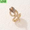 Huatang Personality Snake Shape Joint Midi Rings For Women Luxury Crystal Geometry Animal Metal Alloy Gold Jewelry Anillos 19725
