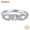 Tancise Women Classic 925 Sterling Silver Zircon Ring Ladies Jewelry Wedding Promise Party Gift