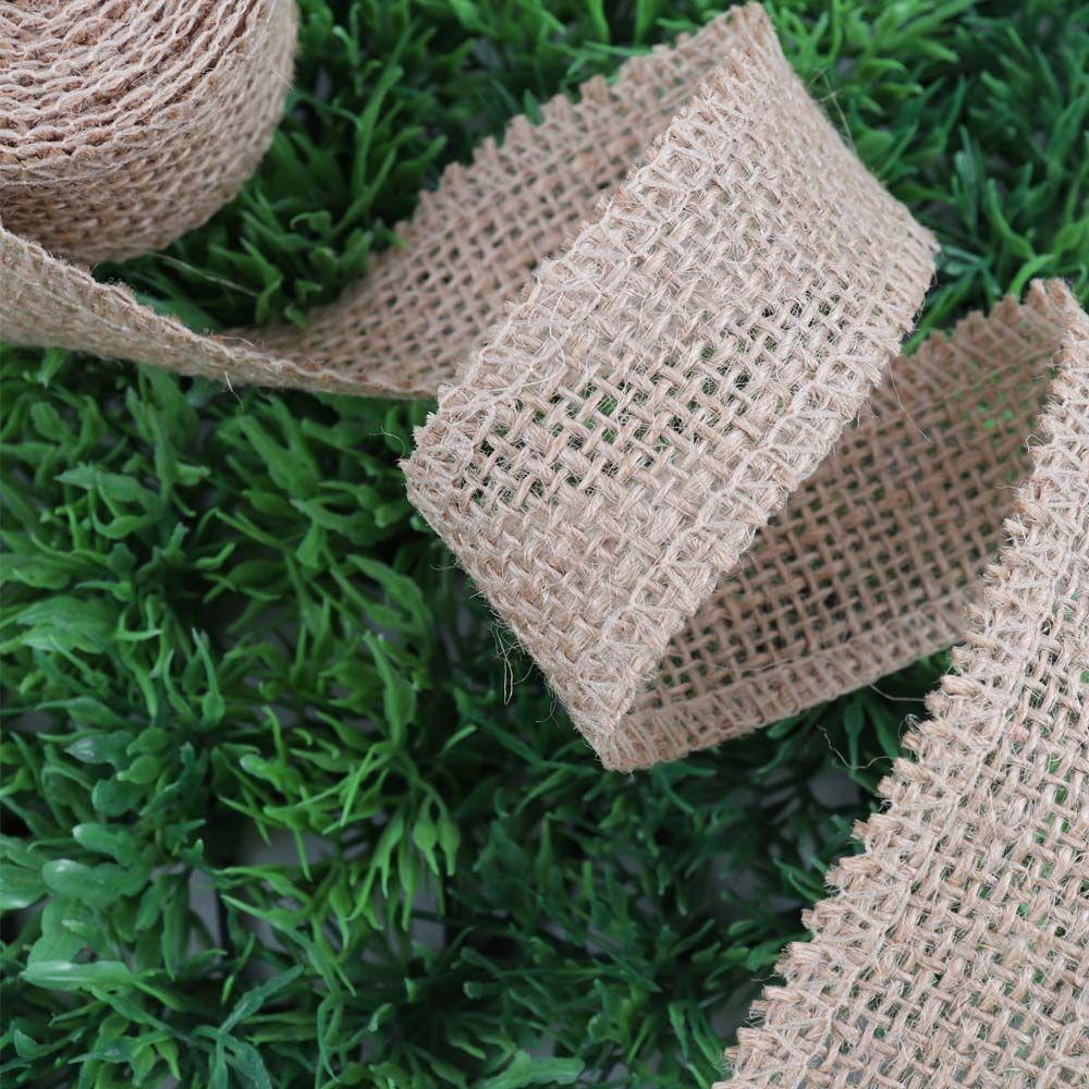 5Meters/Roll Material Party Crafts Bag Warrping Jute Burlap Ribbon Wedding Decorative Gift Packing