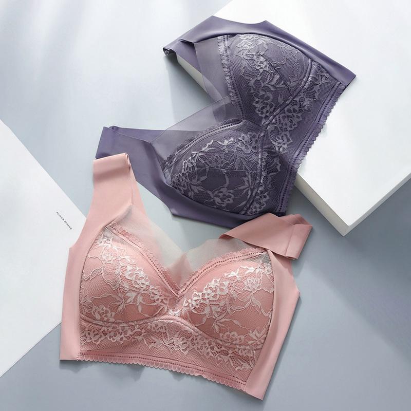 Кружевные бюстгальтеры для женщин, бесшовный бюстгальтер большого размера, нижнее белье, спортивный бюстгальтер с эффектом пуш-ап, ночной укороченный топ, женский жилет без косточек, сексуальное женское белье