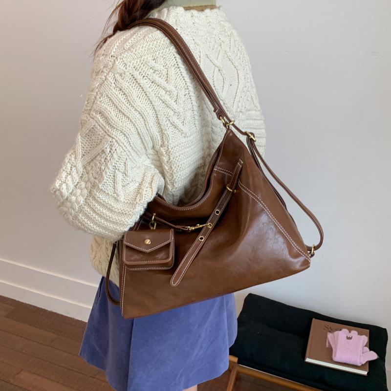 Вместительная сумка-тоут для поездок на работу, женская, 2025, новый рюкзак, осень-зима, премиальный, в ретро-стиле, на плечо, сумка-мессенджер
