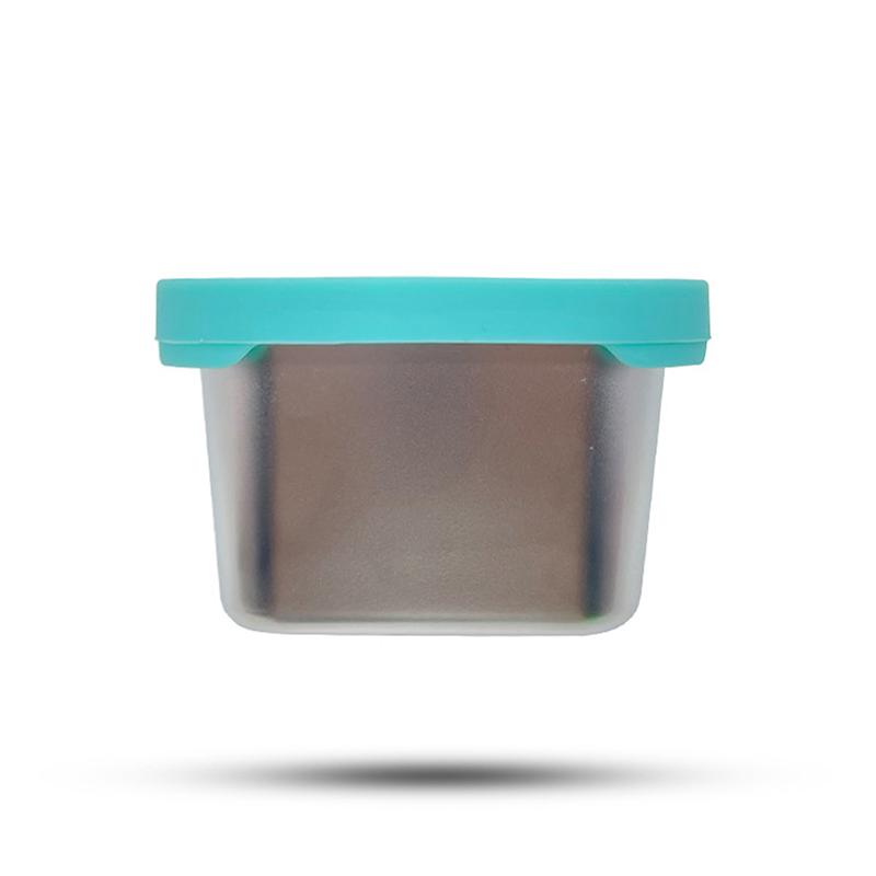 Квадратная нержавеющая стальная чашка для соуса с крышкой, переносная детская ланч-контейнерная коробка, небольшой контейнер для хранения продуктов