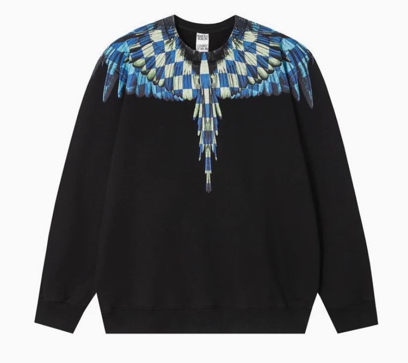 Модный Худи с Пернатыми Крыльями Marcelo: Многоцветная толстовка с фантомными крыльями, унисекс, с круглым вырезом, дизайн с молнией и змеей.