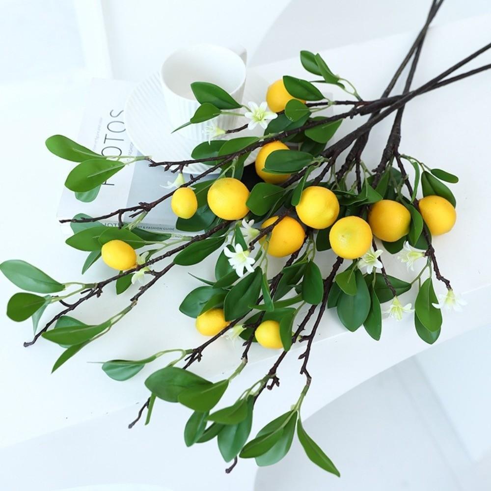 Plastic Fake Fruit Stems Fresh Green Yellow Simulation Green Plants Flower Arrangement