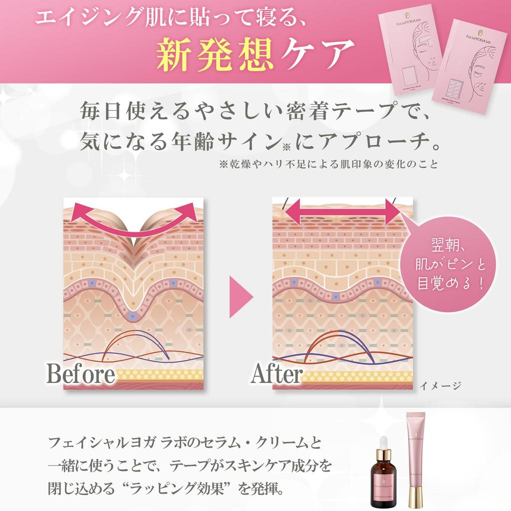 Лаборатория лицевой йоги Разглаживающая морщины лента Под контролем Ассоциации лицевой йоги Лента для и Лифтинг Патчи для прессования морщин (64 листа) - - Поднимать