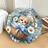 1pc Kitten Basket Automatic Folding Umbrella, 8 Ribs Iron Frame, Suitable for Outdoor Travel and Daily Use yy251120256