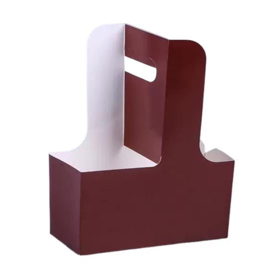 10 шт. одноразовых контейнеров для напитков на вынос, держатель для 2 или 4 стаканов из картона с ручкой, контейнер для горячих или холодных напитков для доставки еды на вынос