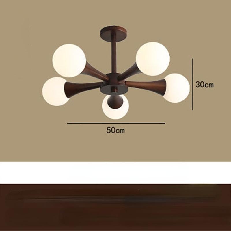 Люстра для гостиной, простые современные светильники из орехового дерева, столовая, бревенчатые лампы