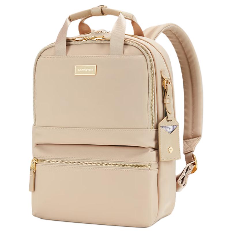 Samsonite Aquarius Brand Logo Fabric Backpack Small Women backpack Ivory NO0-35012