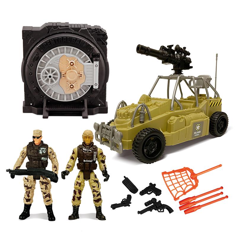 DIY Special Army Forces Toys With Military Bank War Versus Car SWAT Parts Camouflage Soldiers Play Set For Kids Boy Gifts