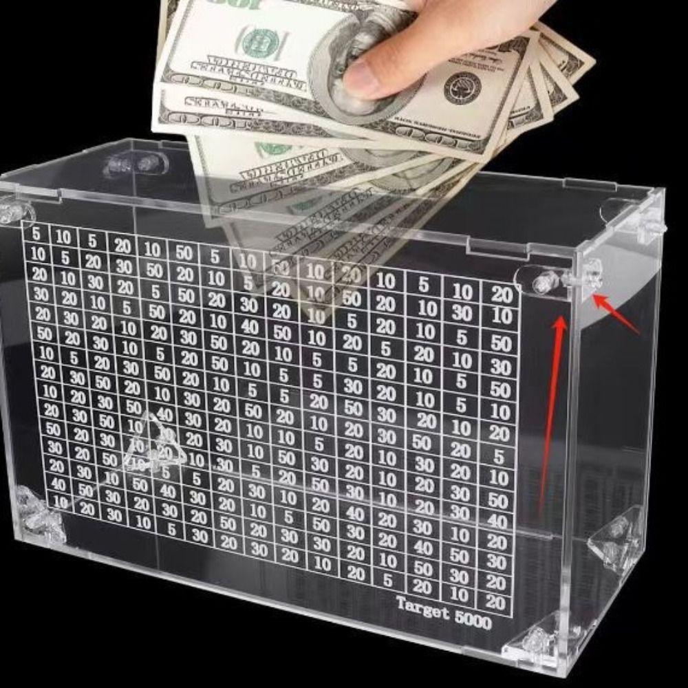 Акриловая копилка 1000/5000/10000 Банка для сбережений Декоративная копилка для монет и купюр Дом
