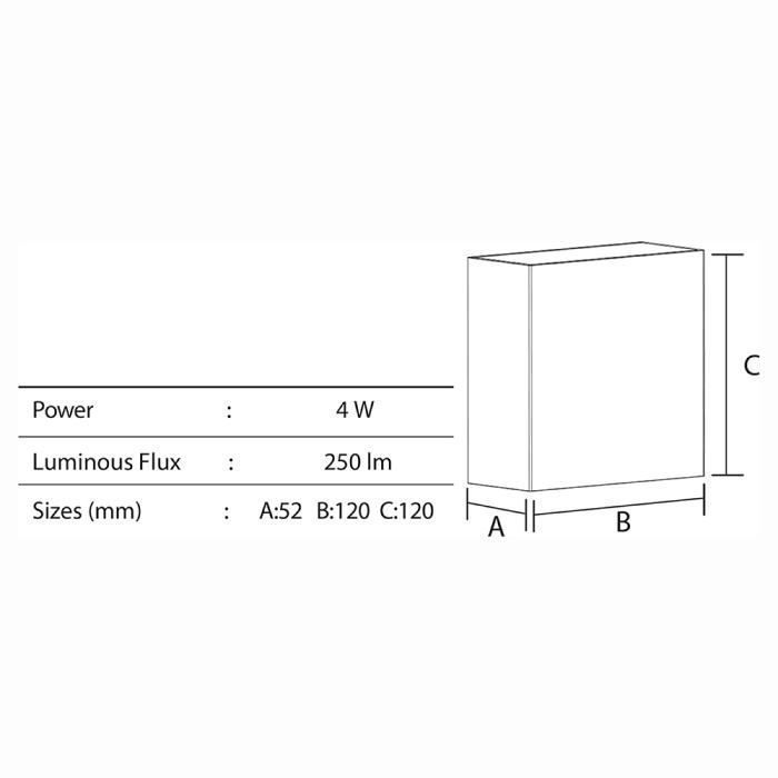 Applique murale LED SEKOYA Blanc 4W IP65