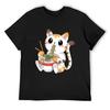 Cute Kawaii Cat Ramen Noodles Anime Neko Japanese Aesthetic T-Shirt sweat anime t shirts fruit of the loom mens t shirts