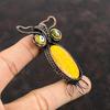 Подвеска из яшмы шмеля, медная проволока, обернутая драгоценным камнем, желтая подвеска от сглаза, ручная работа, подвеска в виде совы, медные украшения для подарка
