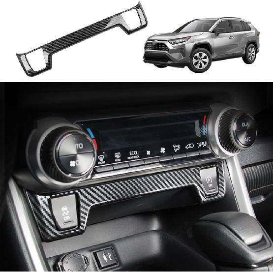 for Toyota RAV4 ABS Carbon Fiber Center Console Cup Holder Frame Trim Panel Cover Decoration for Toyota RAV4 2019 2020 2021 2022 Interior