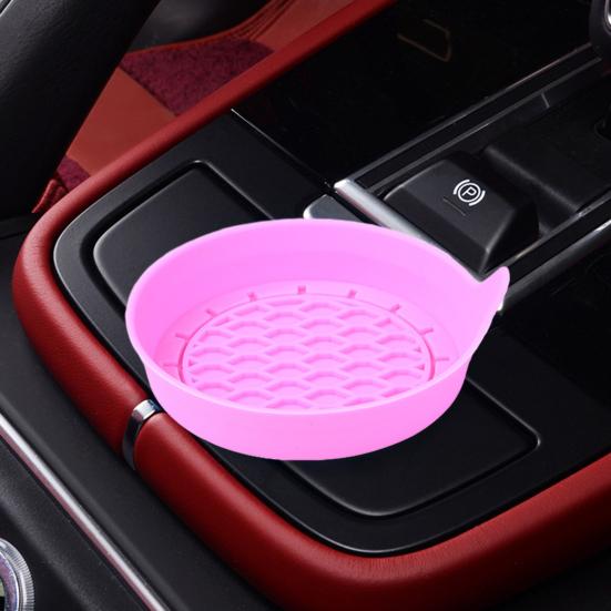 2 шт., автомобильная круглая бутылка для воды, силиконовая подставка, сплошной цвет, держатель для чашки, противоскользящий, устойчивый к слуху силиконовый коврик для чашки, аксессуары для салона автомобиля