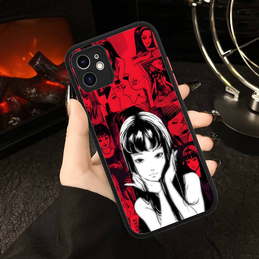 Junji Itos Tomies Phone Case For IPhone 16 15 14 13 12 11 Pro Max Plus X XS MAX Black Matte Phone Fundas