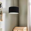 Decorative Mini Single Fabric Pendant Lamp Hall Kitchen Study Room Chandelier Black