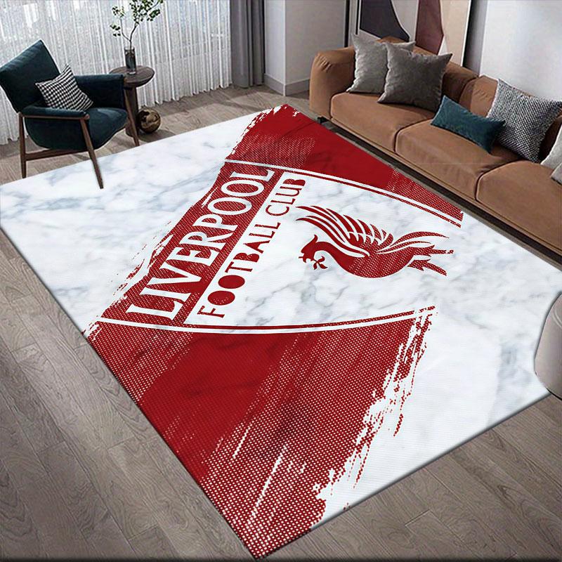 Ковер с принтом из фланели Liverpool, Декор для дивана в гостиной и спальне, Нескользящий игровой фланелевый коврик для игровой комнаты