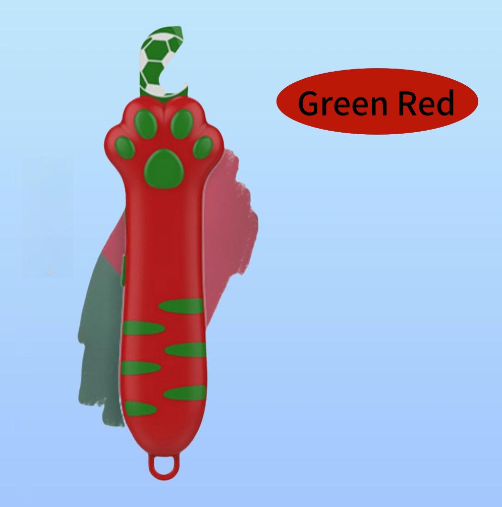 1pc Cat Paw Design Multifunctional Can, Bottle, Box Cutter Knife , Heavy Duty with Handle , Lock, Automatic Opening Mechanism