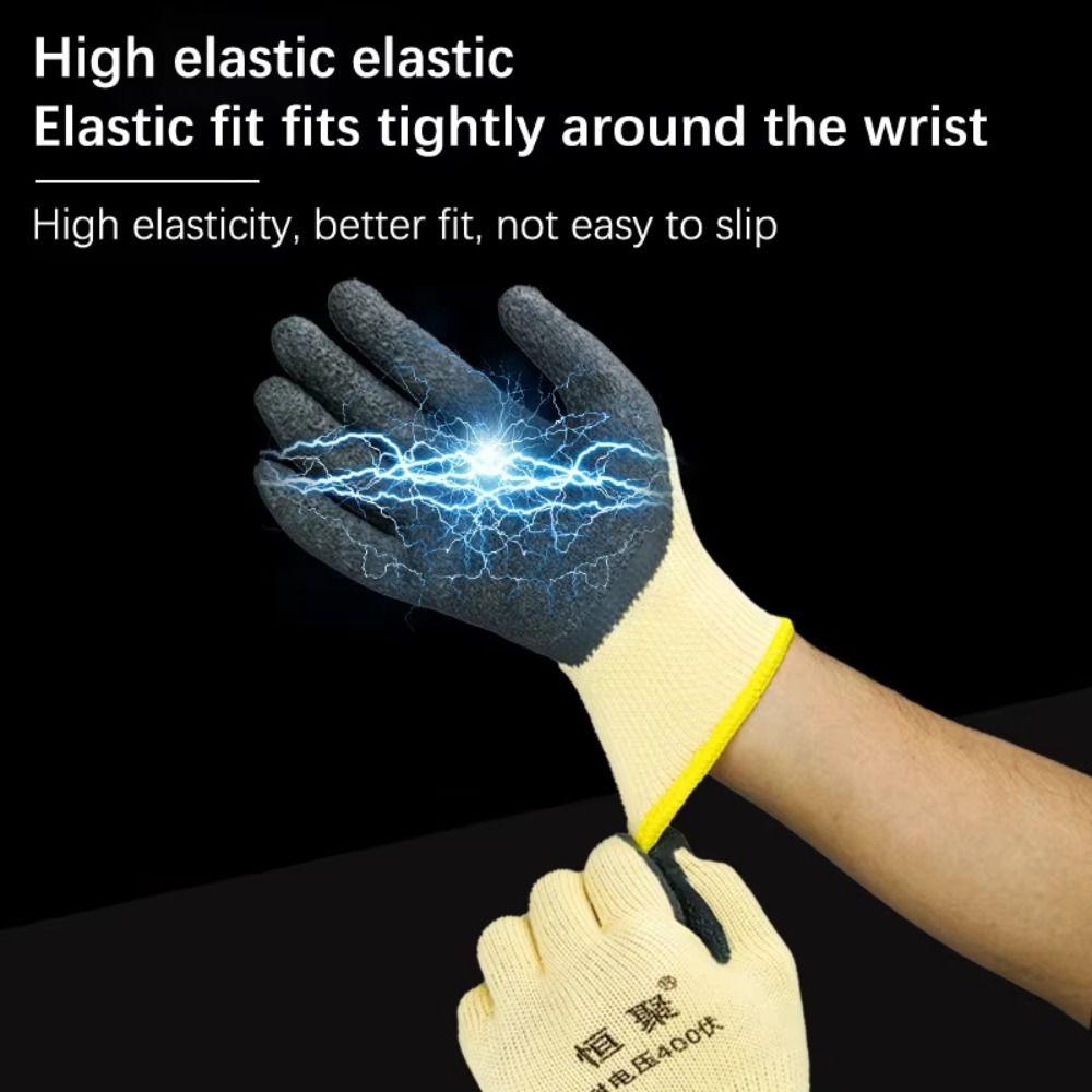 400v Electrician Working Gloves Wear-resistant Safety Protective Gloves Rubber Insulating Gloves