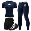 Mens Compression Athletic Base Layer Set Running Gym Basketball Training Quick Dry Tight Fit