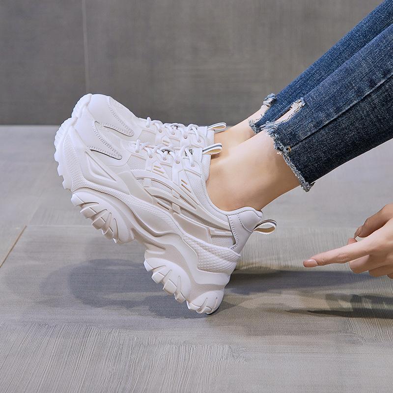 Thick-soled dad shoes women's new autumn breathable orgasm retro little white casual sports shoes women