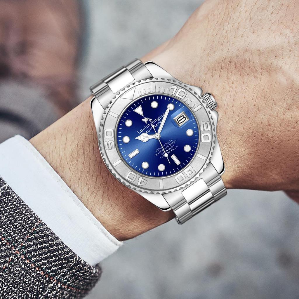 New Blue Yacht Men's Fully Automatic Mechanical Watch - Trendy Business Style with High Commission