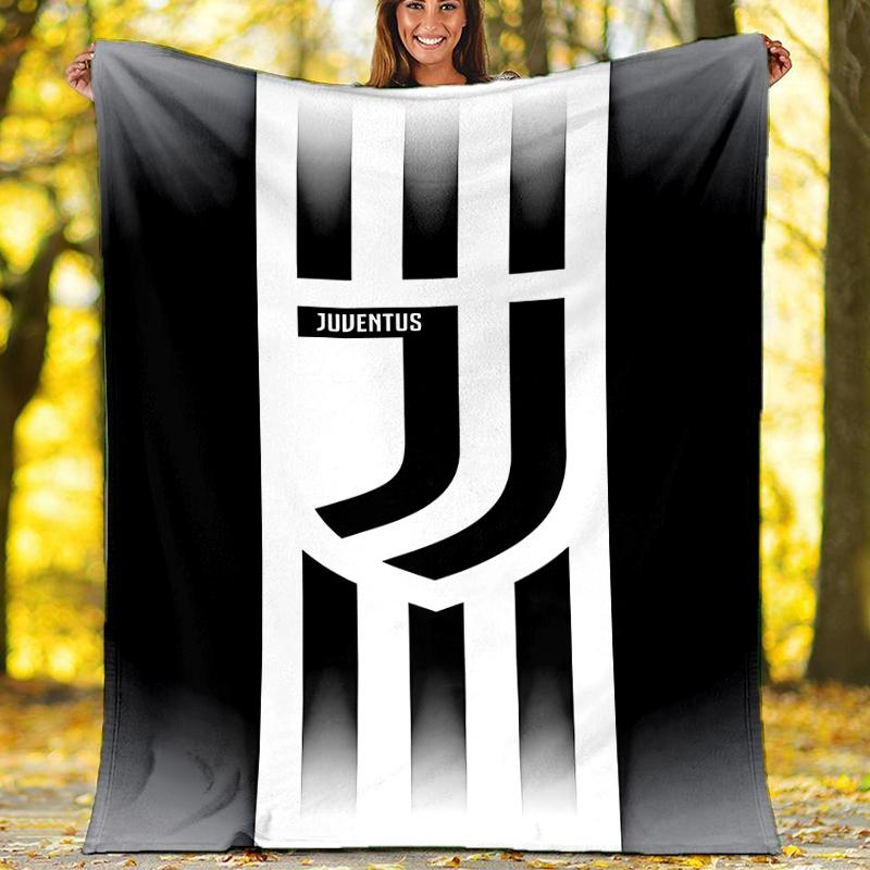 Juventus FC logo printed throw blanket—soft,warm;versatile blanket for all seasons—perfect as &air-conditioning throw,nap blanket