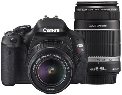 Canon Цифровая зеркальная фотокамера EOS Kiss X5 с двойным зумом, в комплект входит EF-S18-55mm/EF-S55-250mm KISSX5-WKIT
