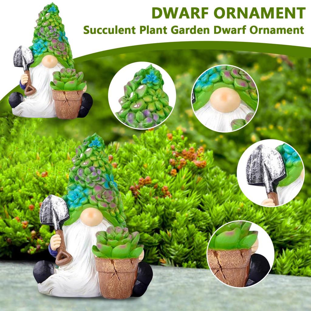 Succulent Dwarf Gnomes Fall Decorations For Garden Gnomes Statues Decorations For Yard