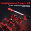 Furniture Mover Set Transport Lifter 360 Degree Rotation with Universal Wheel Heavy Stuffs Moving Wheel Roller Bar Hand Tools