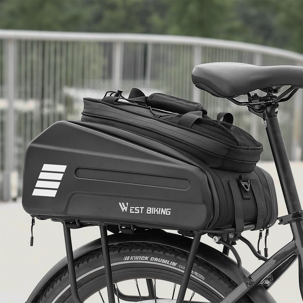 Сумка на заднее сиденье для электронного велосипеда, сумка для аккумуляторной батареи для электрического велосипеда, расширяемая сумка для велосипедной стойки большой емкости, сумка для сидений