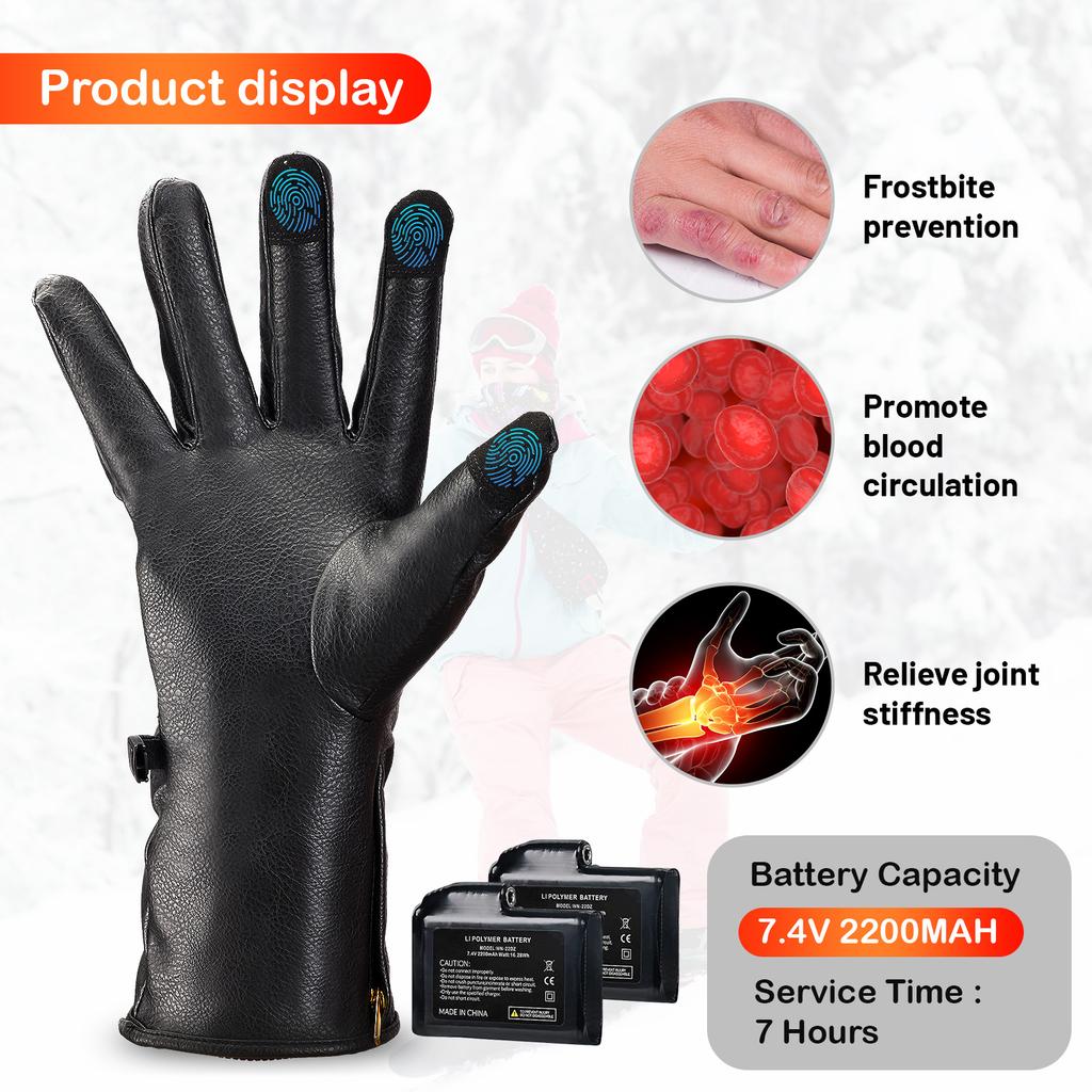 7.4V 2200mah электрическая аккумуляторная батарея водонепроницаемые перчатки для мужчин и женщин зимние виды спорта на открытом воздухе