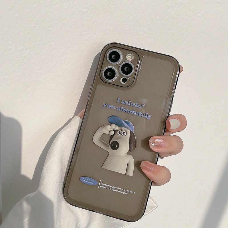 Милый чехол для телефона с рисунком собаки «Салют» для Iphone 12promax, чехол 11promax 7 8 Plus 13 13pro Xr X Xs Max, чехол Funda Coque Back 1085