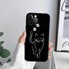 Black Cat Line Phone Case for iPhone 11 15 16 Pro Max Case Coque 14 Plus 13 Pro 12 Mini 11 X XS 16 8 SE2020 15Pro TPU Soft Cover