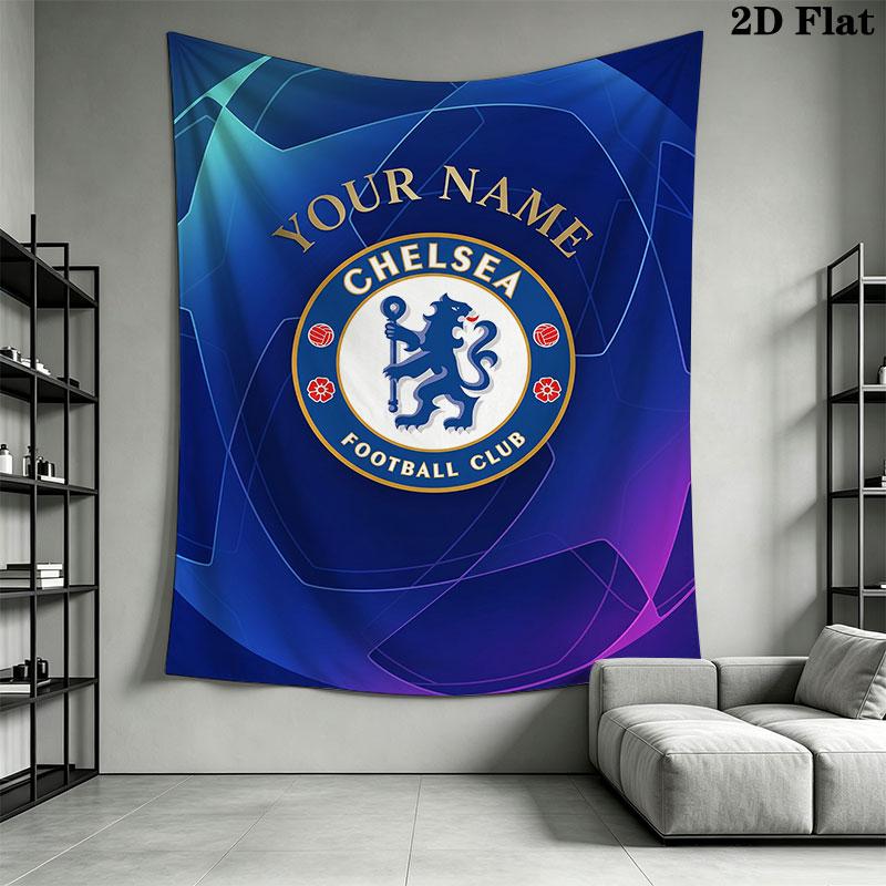 Custom Chelsea F.C Wall Hanging Printed Fabric Blanket Decorative Tapestries for Bedroom Living Room Home Decor