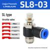 SL Adjustable Pneumatic Quick Connector Throttle & Speed Control Valve for Air Hose (Sizes: 4/6/8/10/12)