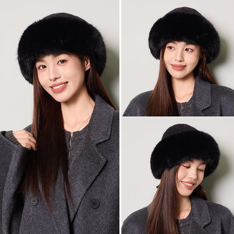 Knitted Hat Women's Autumn Winter Ear Protection Rabbit Plush Wool Hat