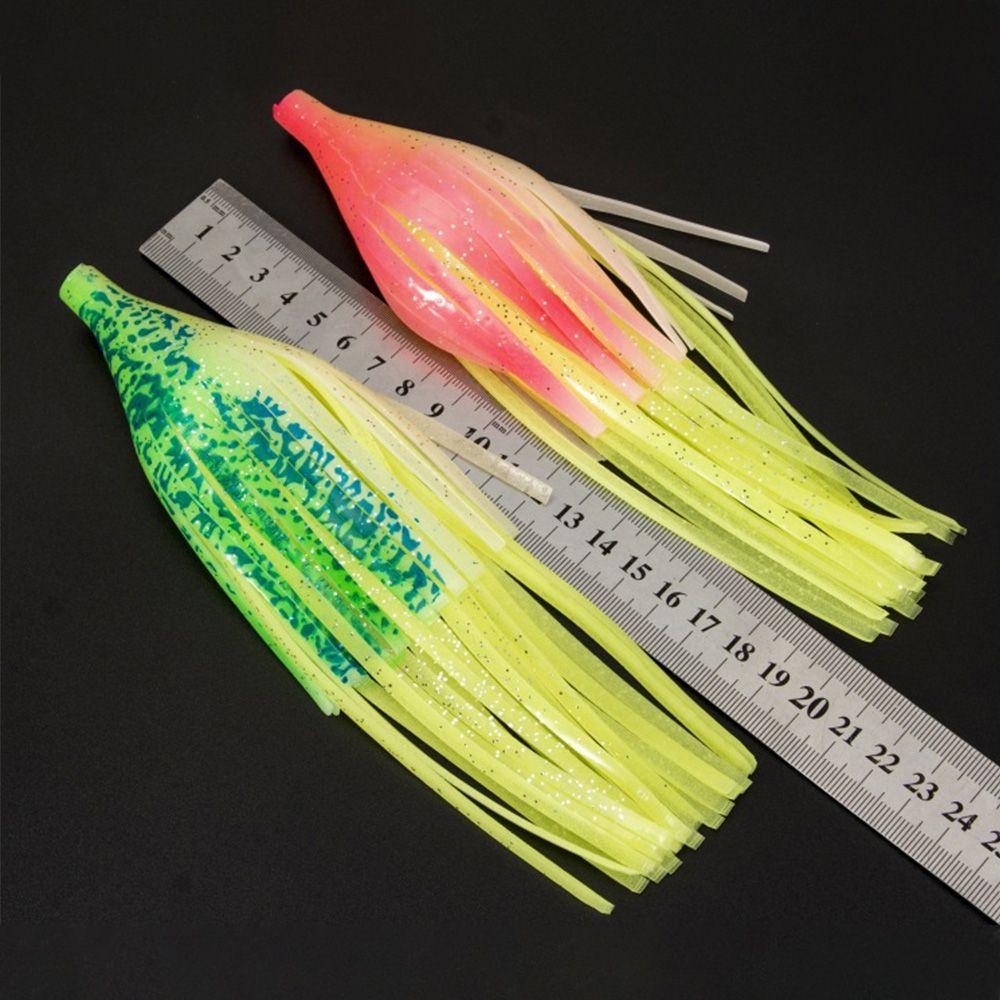 Luminous Portable Artificial Soft Silicone Saltwater Octopus Bait Squid Skirt Lure Fishing Tackle