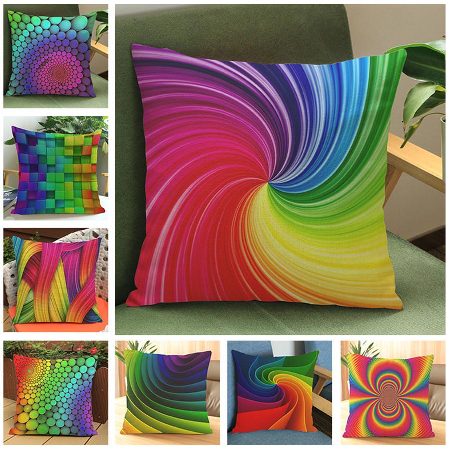 Красочные геометрические кубики с пятнами, домашний декор, подушки, декоративная наволочка для дивана, современные вращающиеся наволочки с геометрическим движением