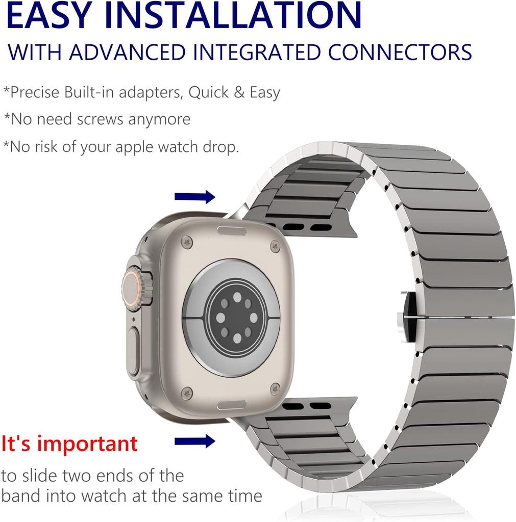 Ultra 2 1 Цвет титана Для Apple Watch Ultra 49 мм 45 мм 44 мм 42 мм Роскошный браслет iWatch 46 мм 41 мм 8 9 10 Ремешок из нержавеющей стали